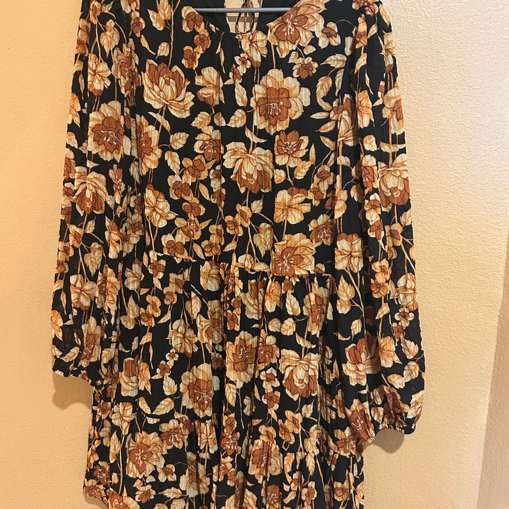 Express Floral Long Sleeve Dress